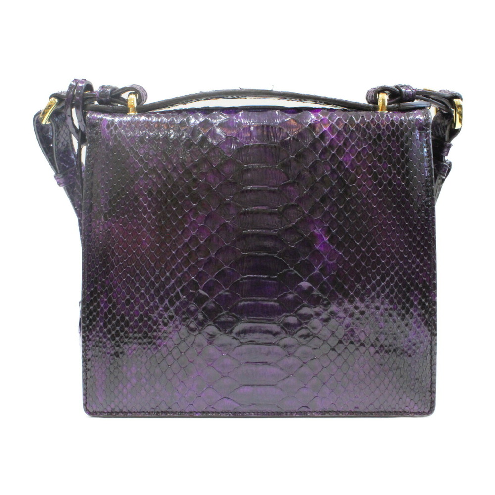 Salvatore Ferragamo 2way Handbag Python Purple - image 2